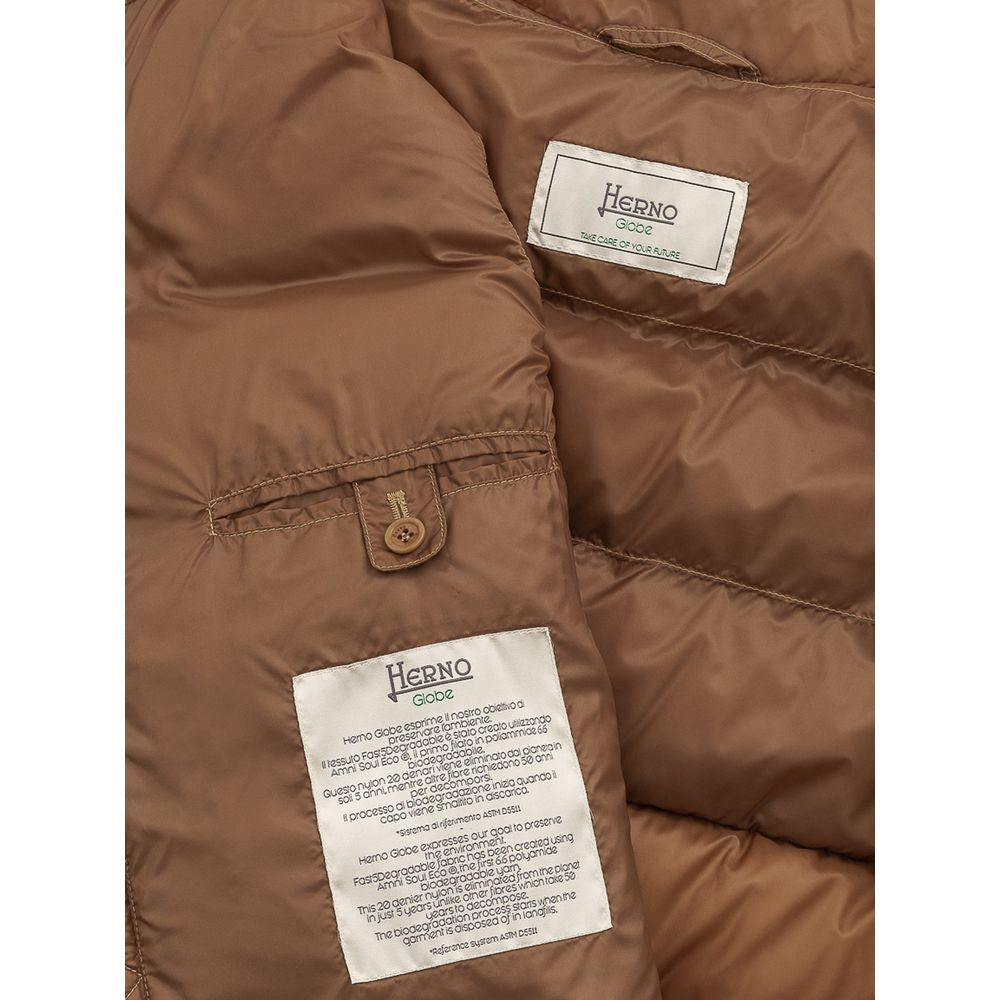 Herno Brown Padded Zip-Up Gilet Jacket