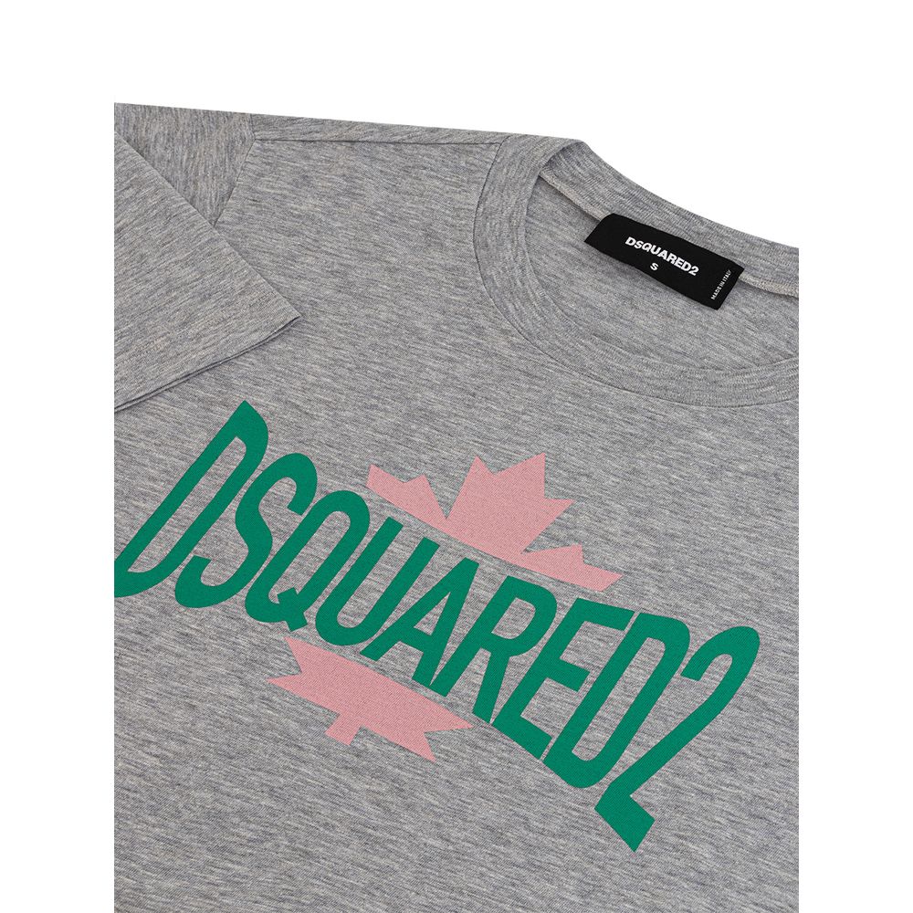 Chic Gray Cotton Tee by Dsquared2 for the Modern Woman