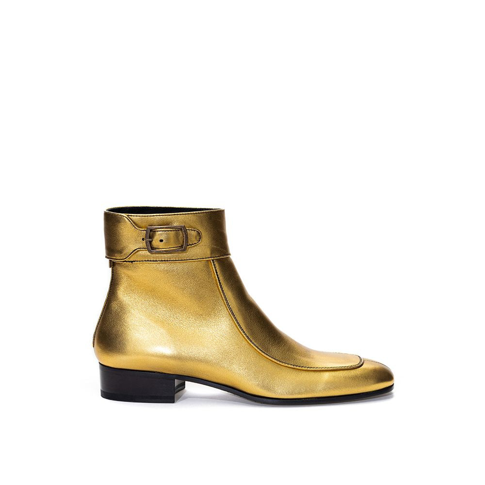 Saint Laurent Gold Leather Boot - Elevate Your Style with Luxury
