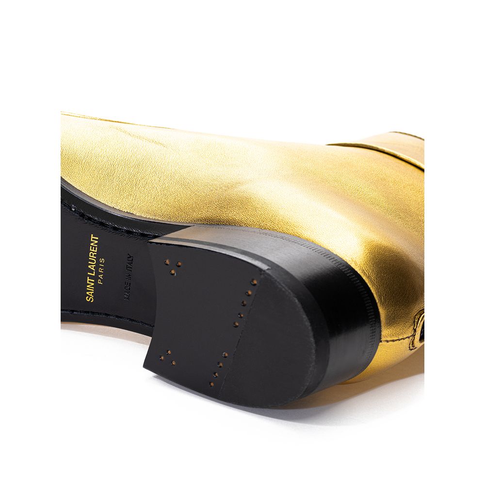 Saint Laurent Gold Leather Boot - Elevate Your Style with Luxury