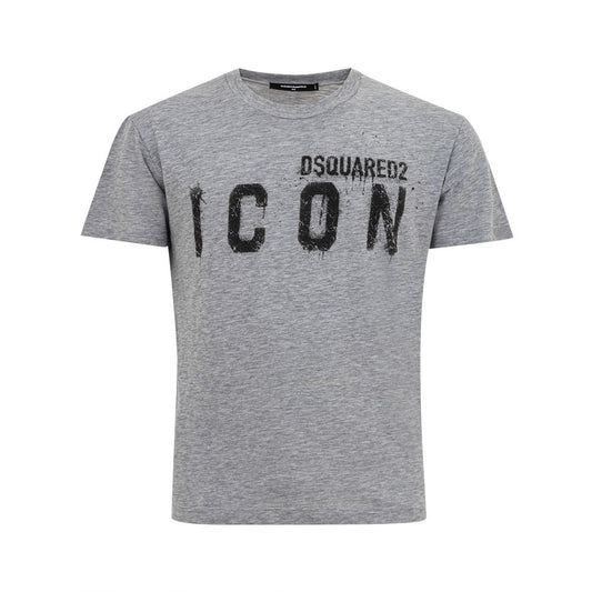 Dsquared2 Sleek Gray Cotton Tee for Stylish Men