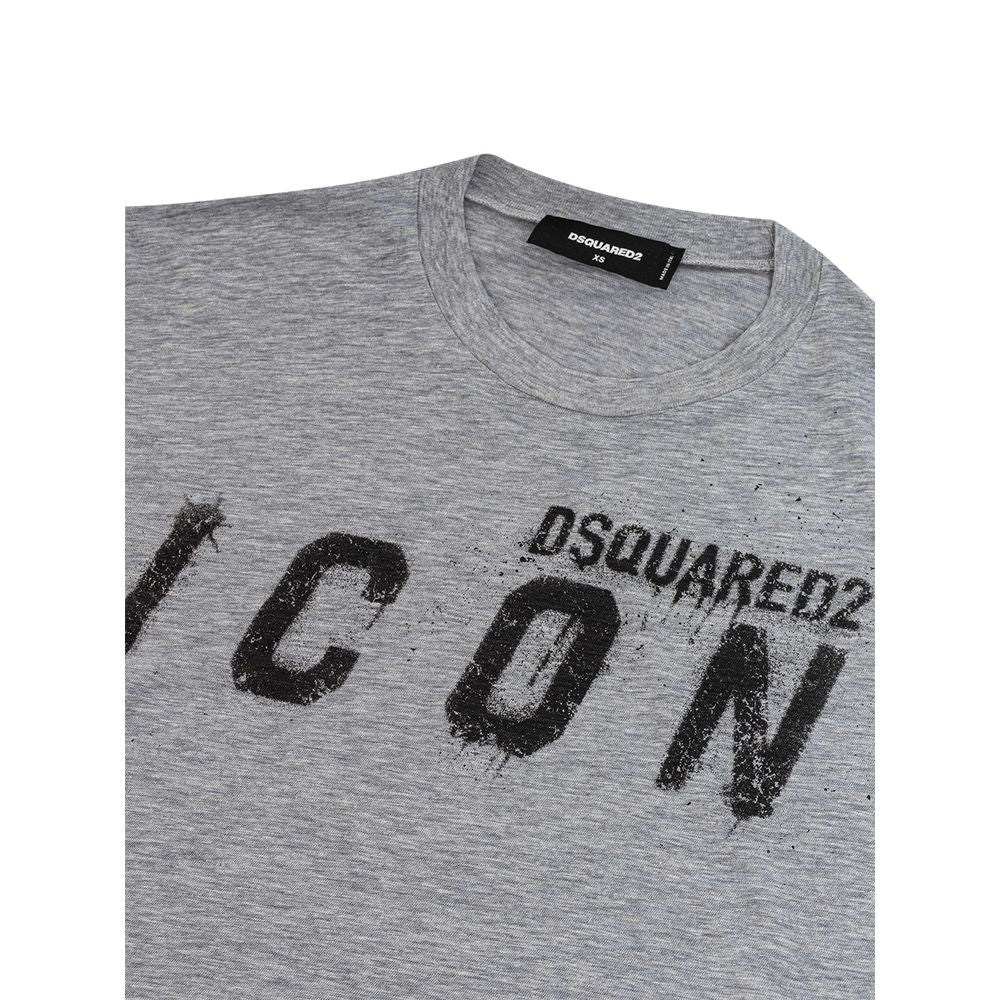Dsquared2 Sleek Gray Cotton Tee for Stylish Men
