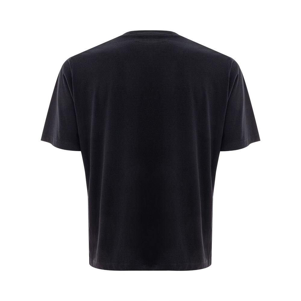 Brand's Black Cotton T-Shirt - Classic Comfort Staple