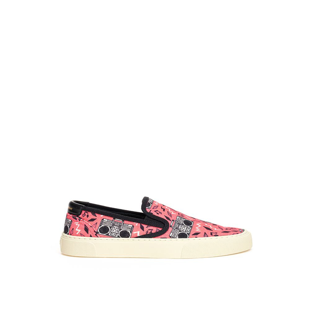 Saint Laurent Pink Cotton Radio Print Sneaker