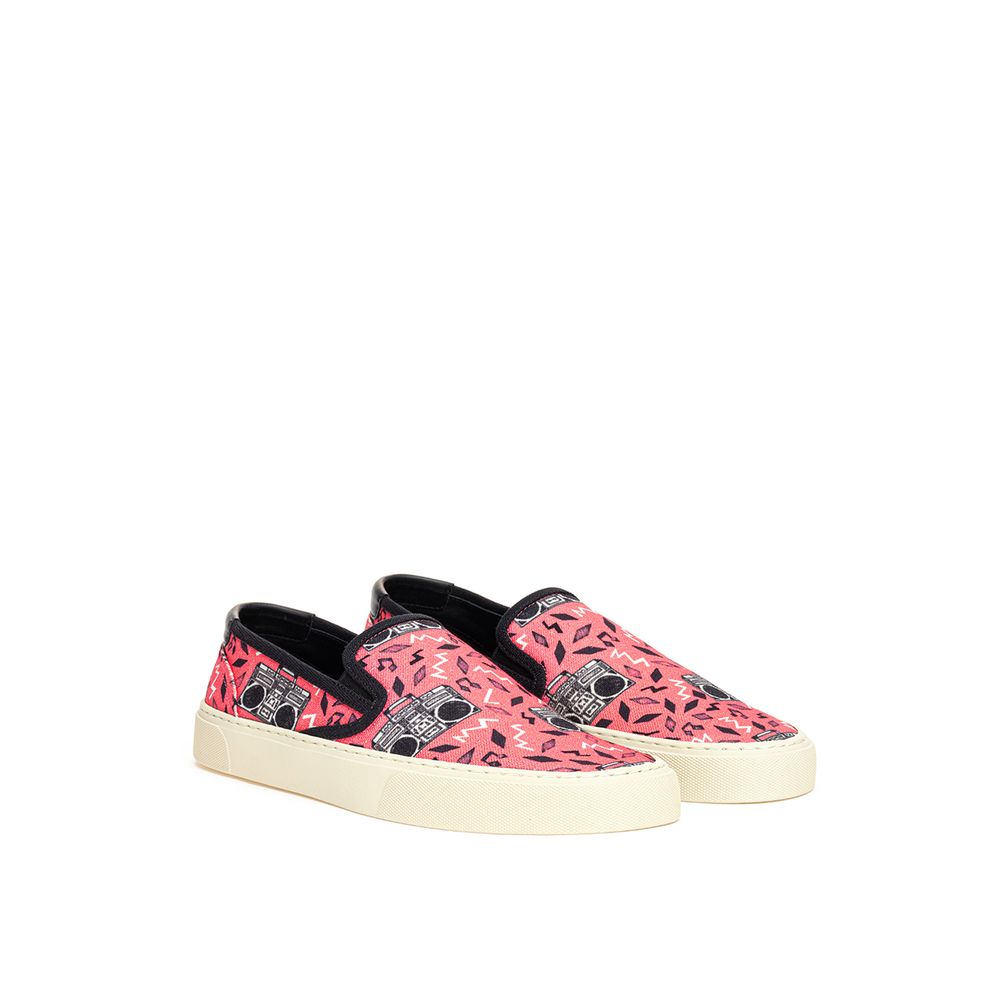 Saint Laurent Pink Cotton Radio Print Sneaker
