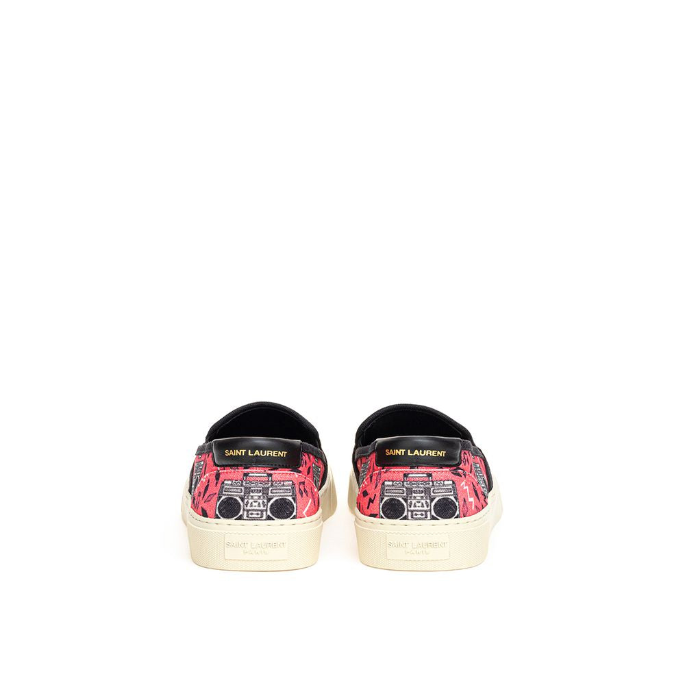 Saint Laurent Pink Cotton Radio Print Sneaker