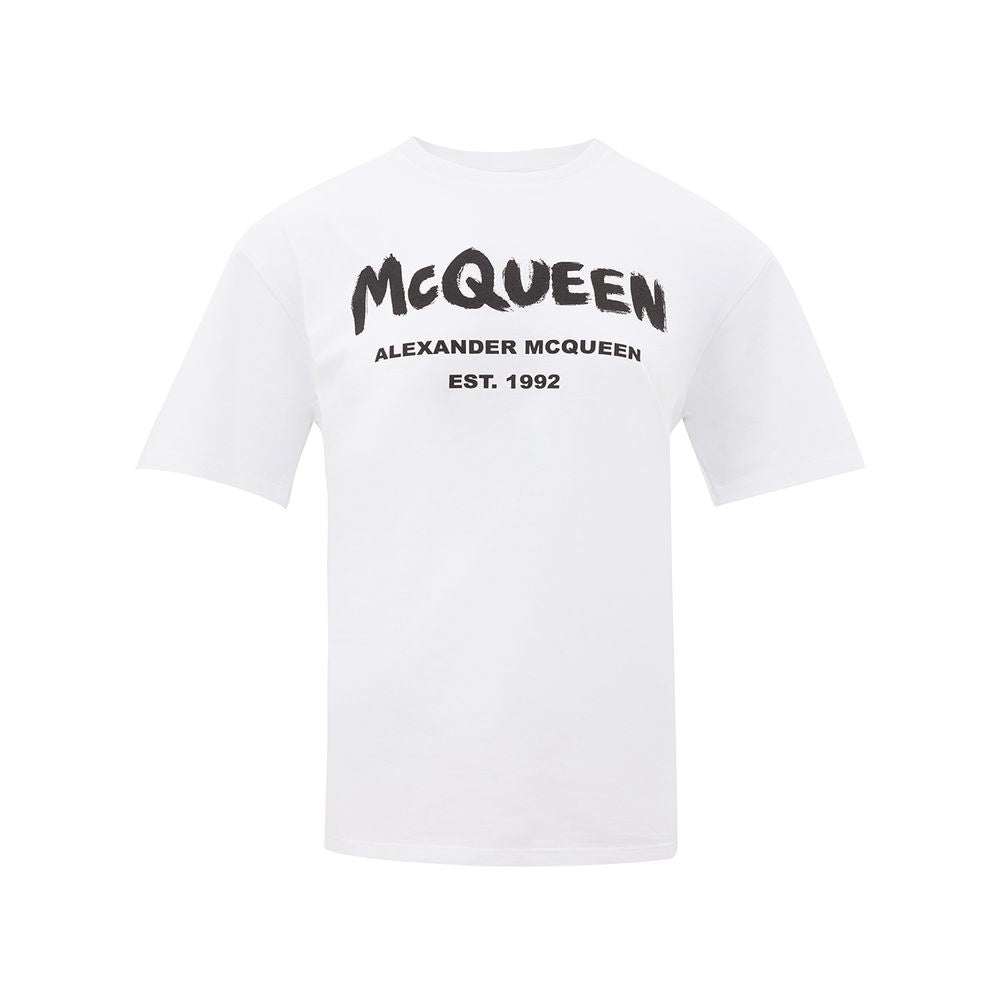 Alexander McQueen Women's White "McQueen" Graffiti T-Shirt
