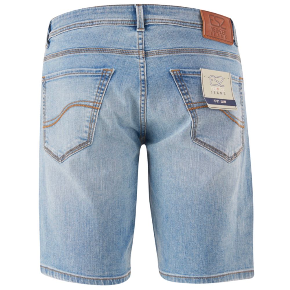 Yes Zee Light Blue Cotton Bermuda Shorts