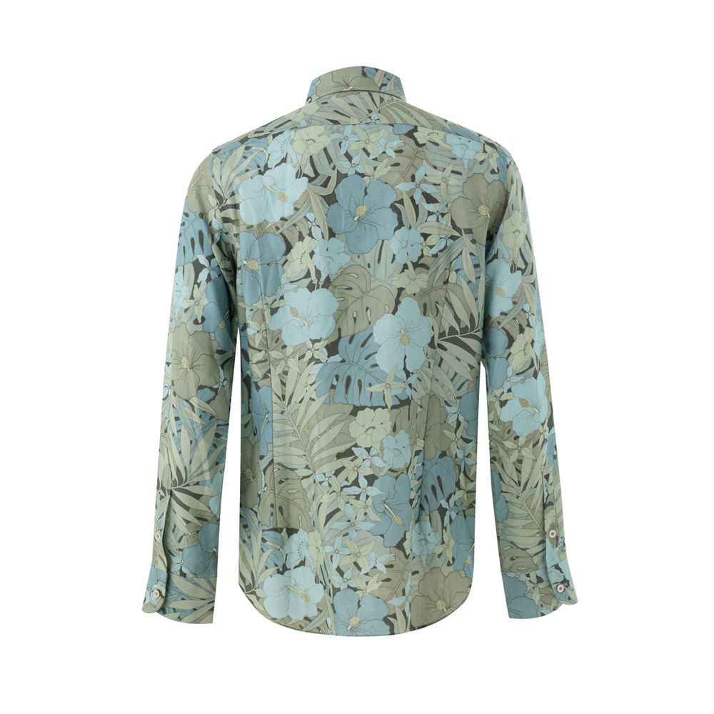 Tom Ford Light Blue Lyocell Floral Print Shirt