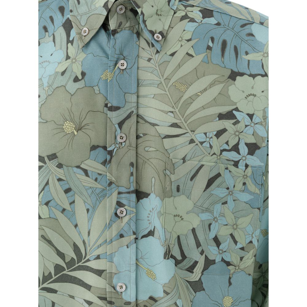 Tom Ford Light Blue Lyocell Shirt - Floral Print Elegance