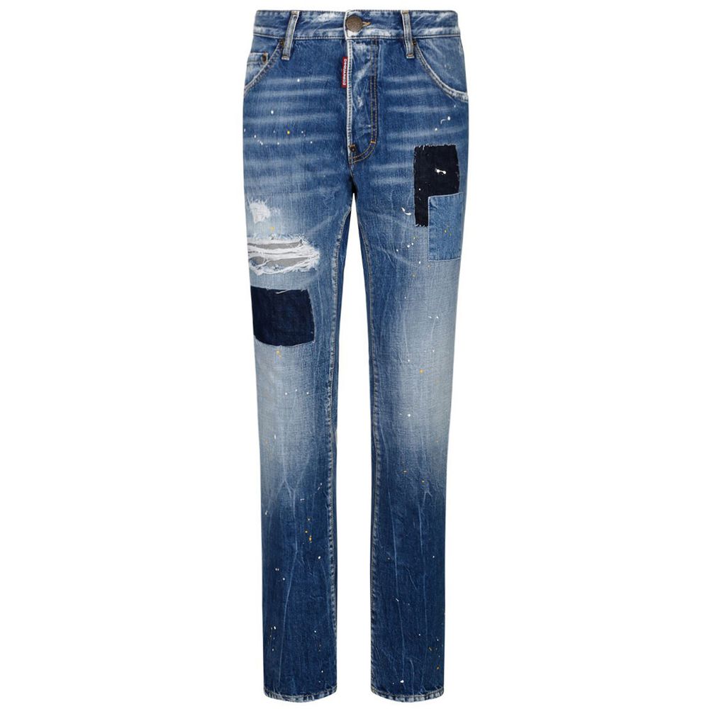 Dsquared2 Blue Cotton Slim Fit Jeans