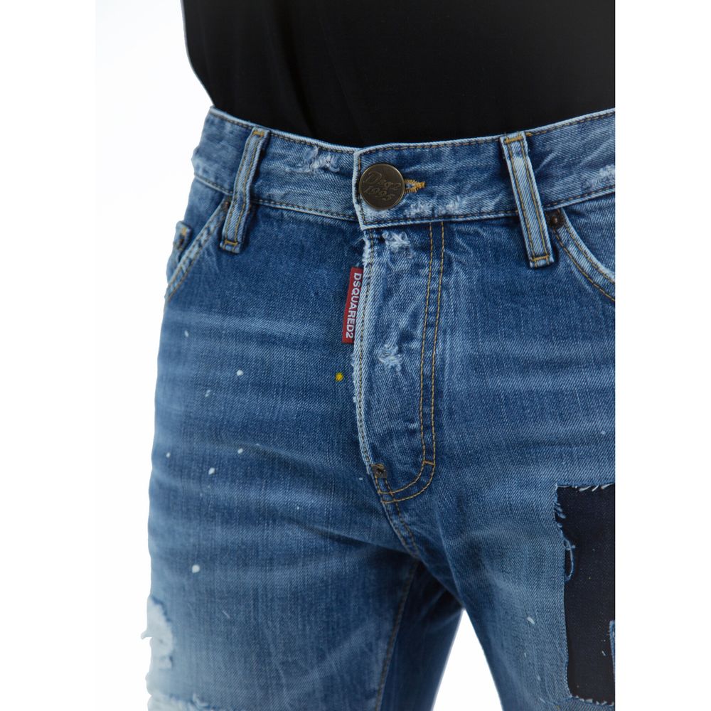 Dsquared2 Blue Cotton Slim Fit Jeans