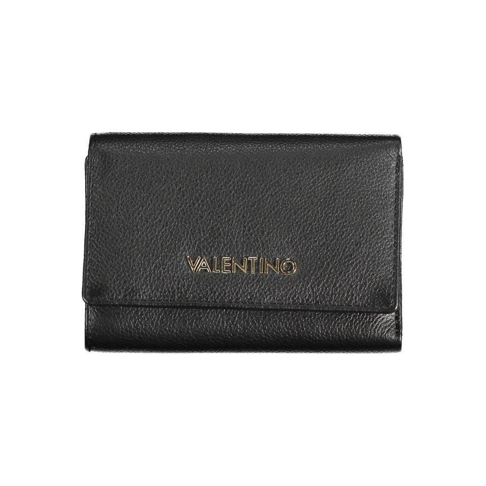Valentino Bags Black Faux Leather Wallet with Automatic Closure