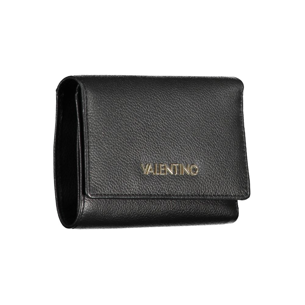 Valentino Bags Black Faux Leather Wallet with Automatic Closure