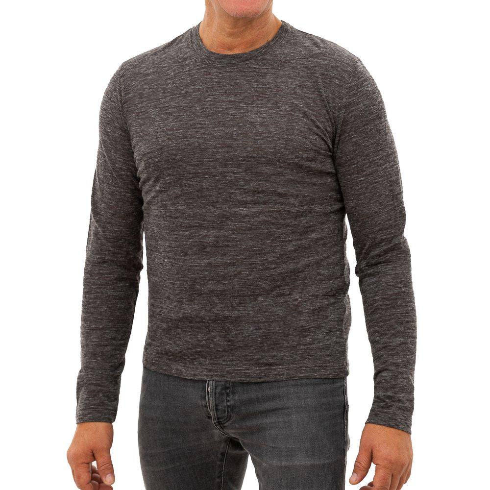 Corneliani Gray Wool Long Sleeved T-Shirt