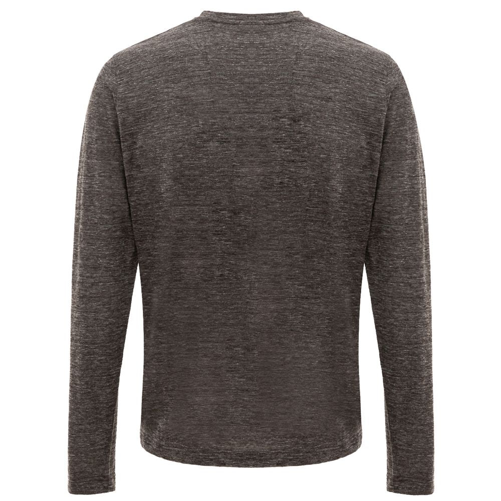 Corneliani Gray Wool Long Sleeved T-Shirt