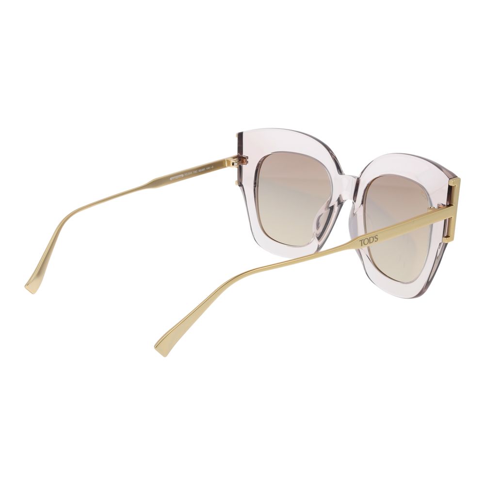 Tod's Women's Sunglasses – Pink Full-Rim Frame with Natural Mirrored Lenses, 52mm