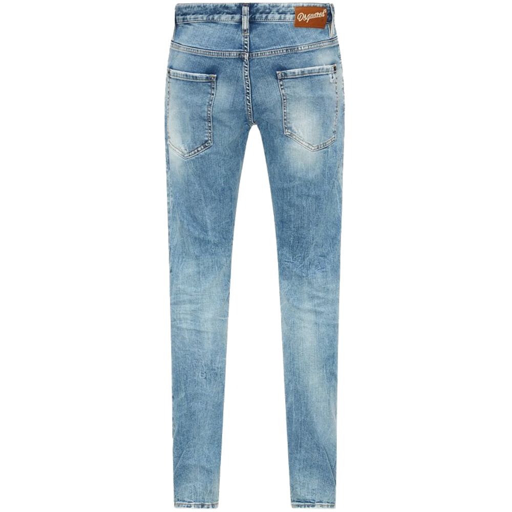 Dsquared2 Distressed Blue Cotton Jeans