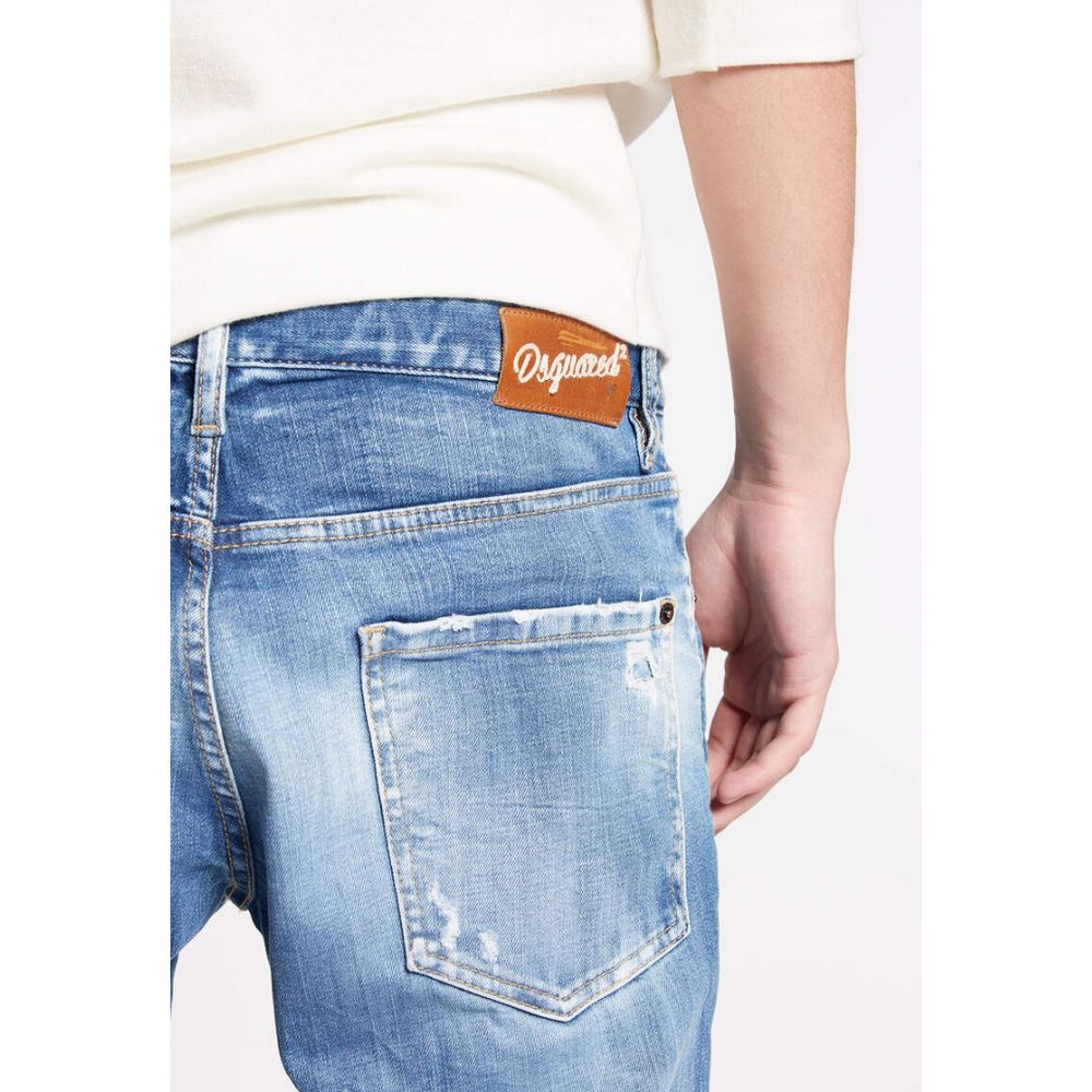 Dsquared2 Distressed Blue Cotton Jeans