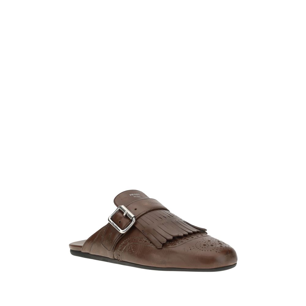 Prada Leather Mules - Elegant Slip-On Footwear