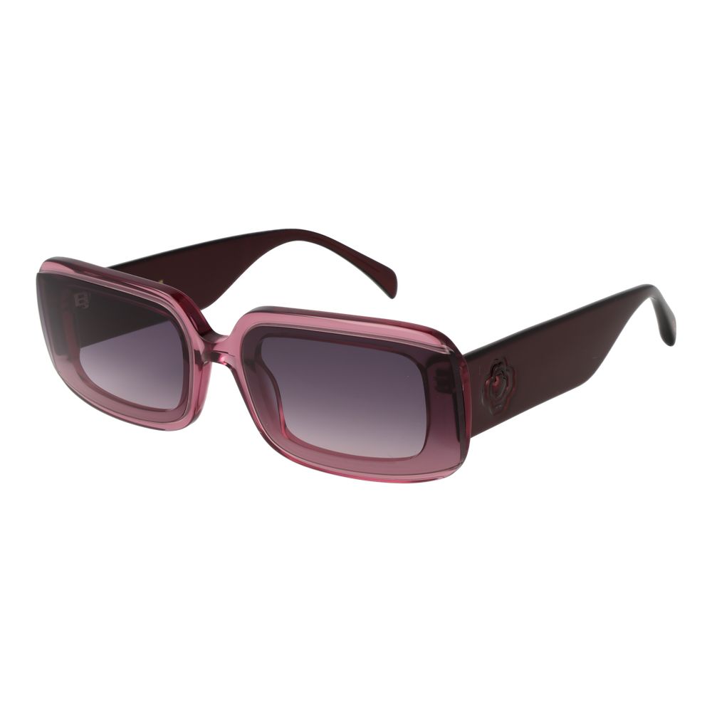 Maje Pink Rectangle Sunglasses with Purple Gradient Lenses