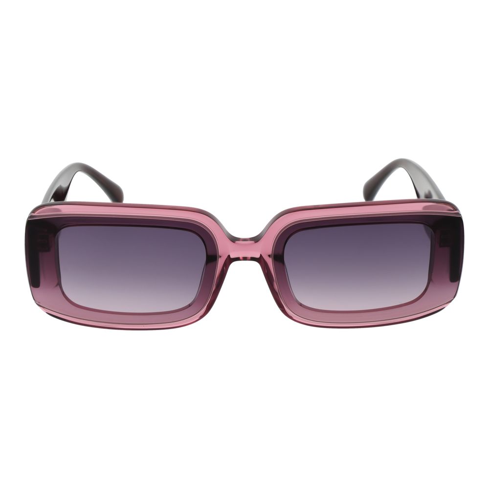 Maje Pink Rectangle Sunglasses with Purple Gradient Lenses