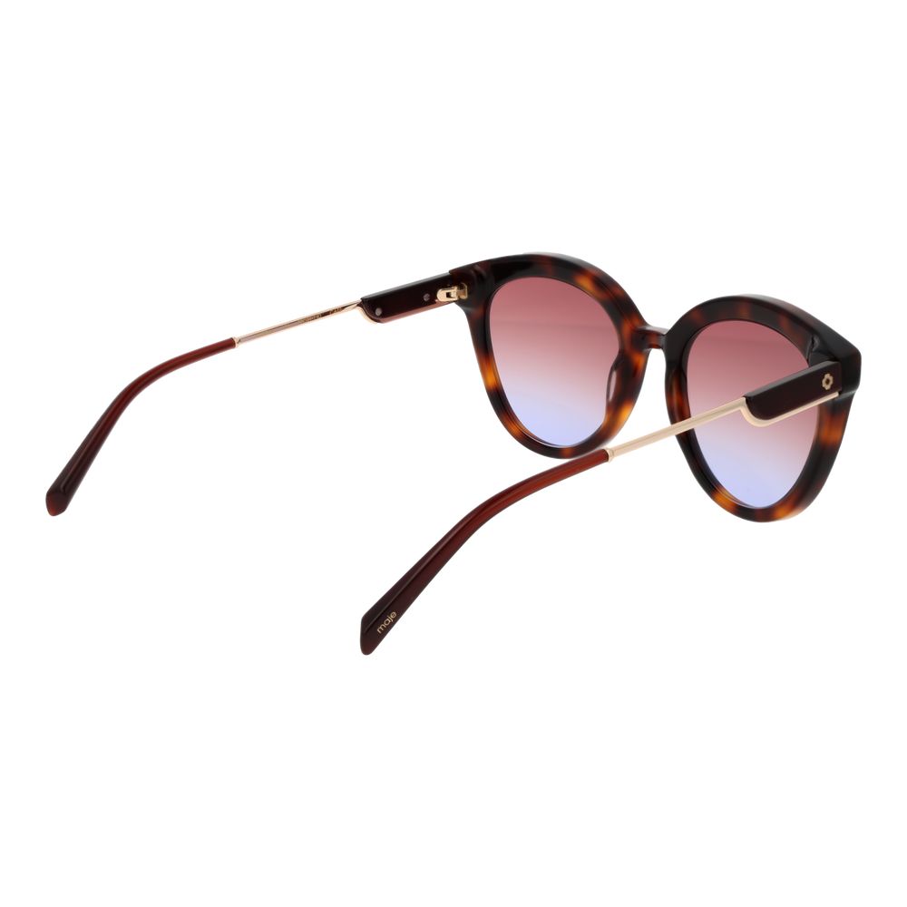 Maje Brown Round Sunglasses with Blue Gradient Lenses for Women