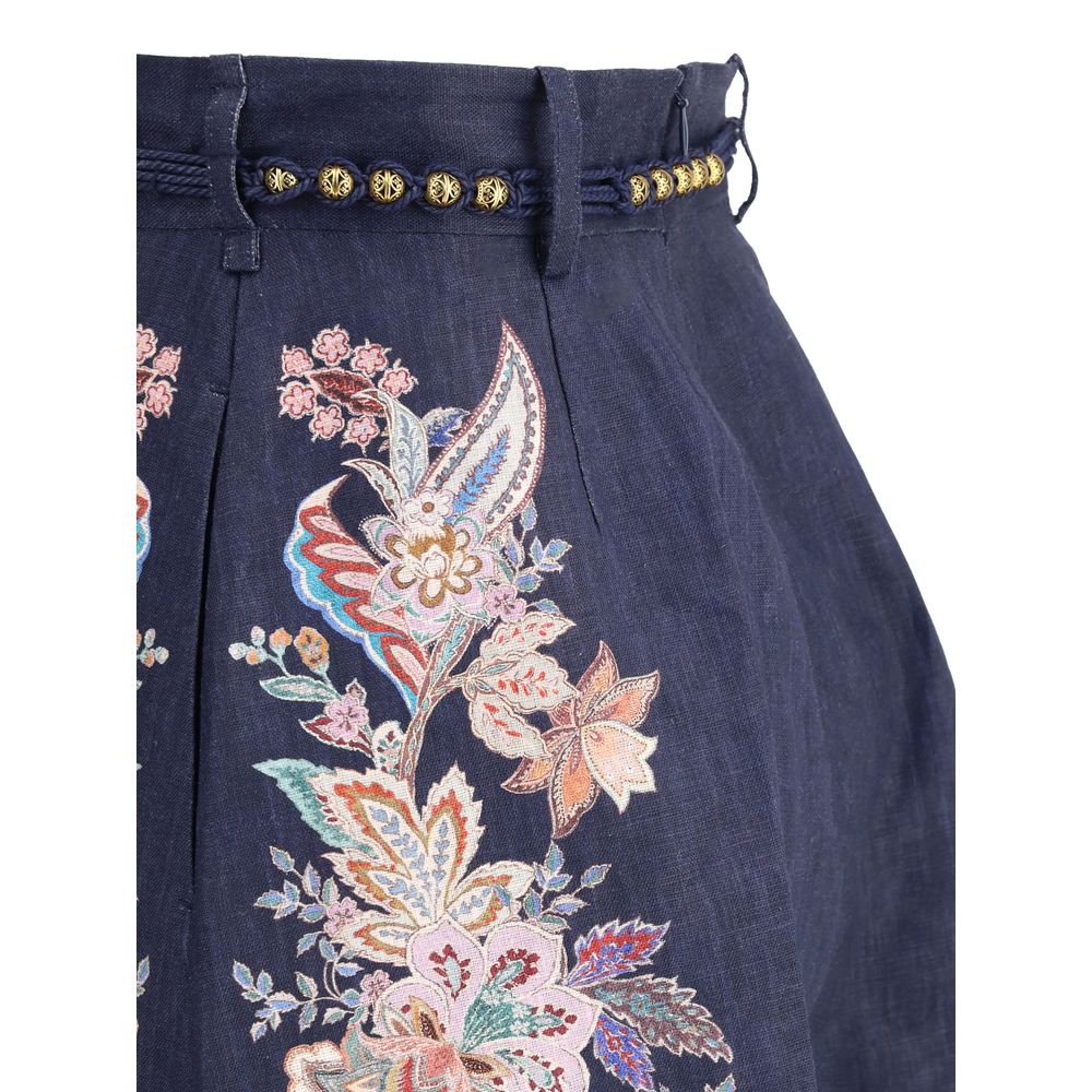 Zimmermann Rhiannon Tuck Shorts in Multicoloured Paisley