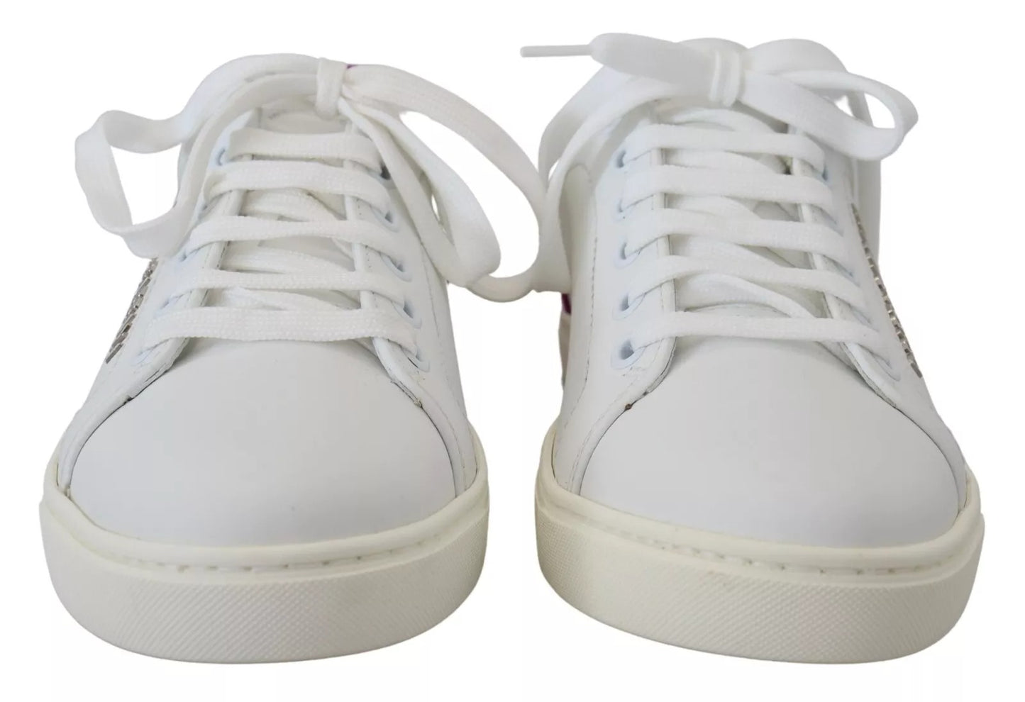 Dolce & Gabbana White Classic Sneakers for Women - Leather Low-Top Shoes