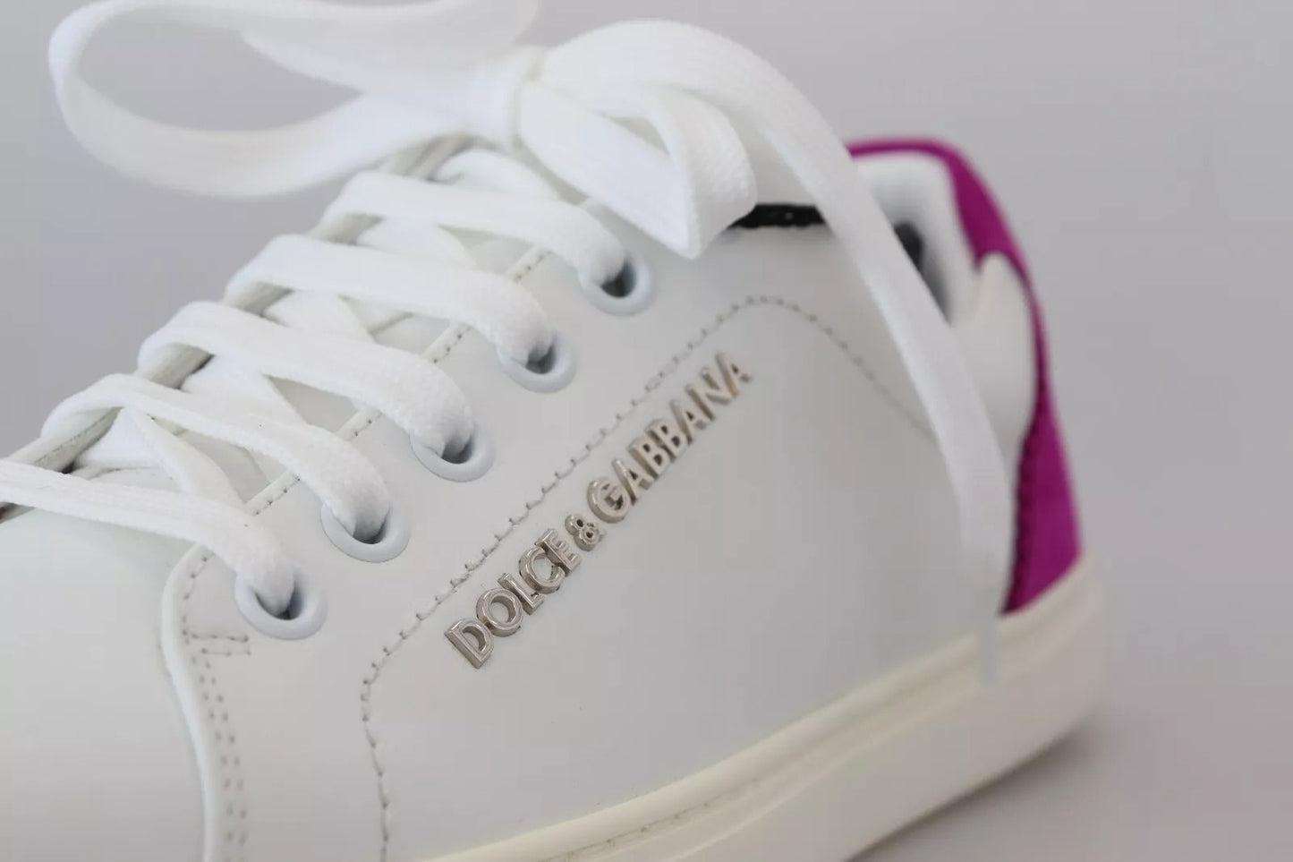 Dolce & Gabbana White Classic Sneakers for Women - Leather Low-Top Shoes