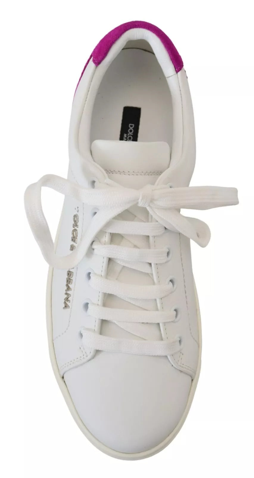 Dolce & Gabbana White Classic Sneakers for Women - Leather Low-Top Shoes
