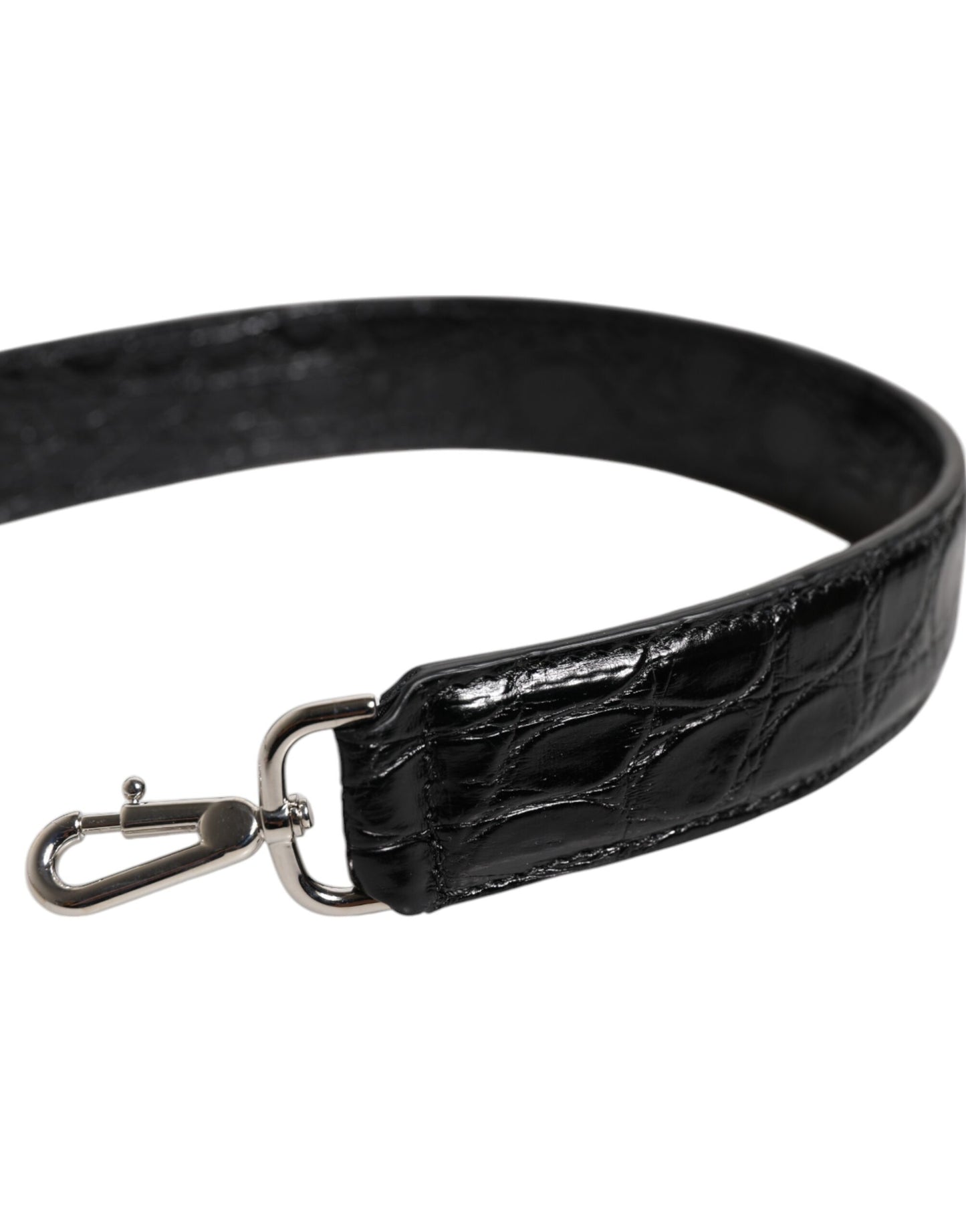 Dolce & Gabbana Black Alligator Leather Shoulder Strap Handbag Accessory