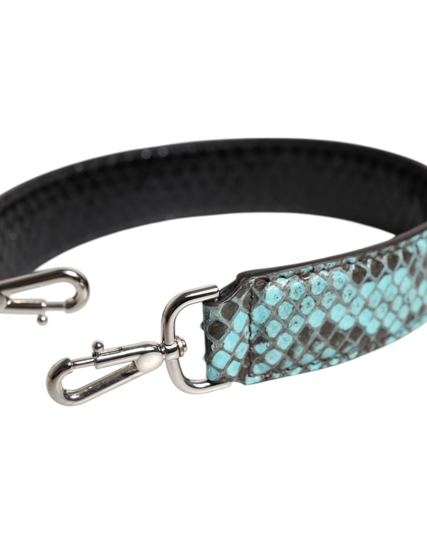 Dolce & Gabbana Black Blue Exotic Leather Shoulder Strap Bag