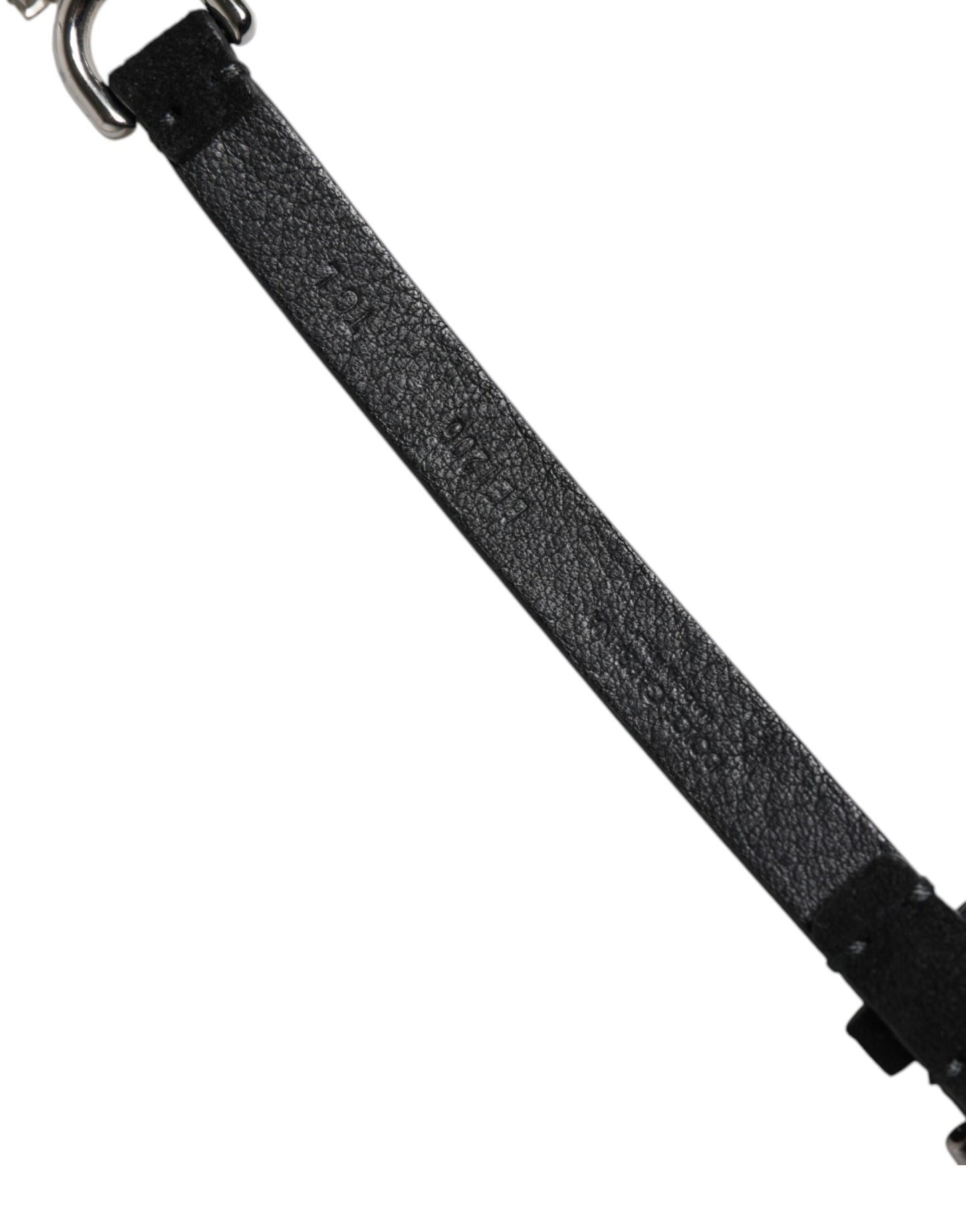 Dolce & Gabbana Black Leather Daisy Crystal Embellished Waist Belt