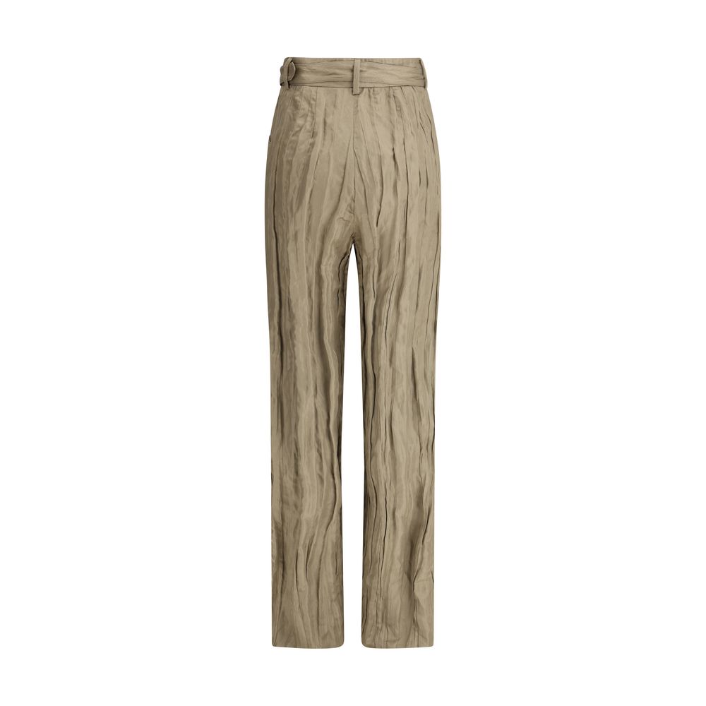 Gabriela Hearst Ruched Silk Norman Pants