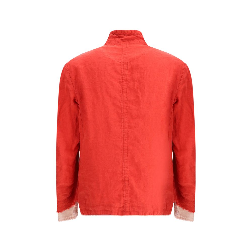 Undercover Linen Jacket with Ruffles and Multicoloured Buttons