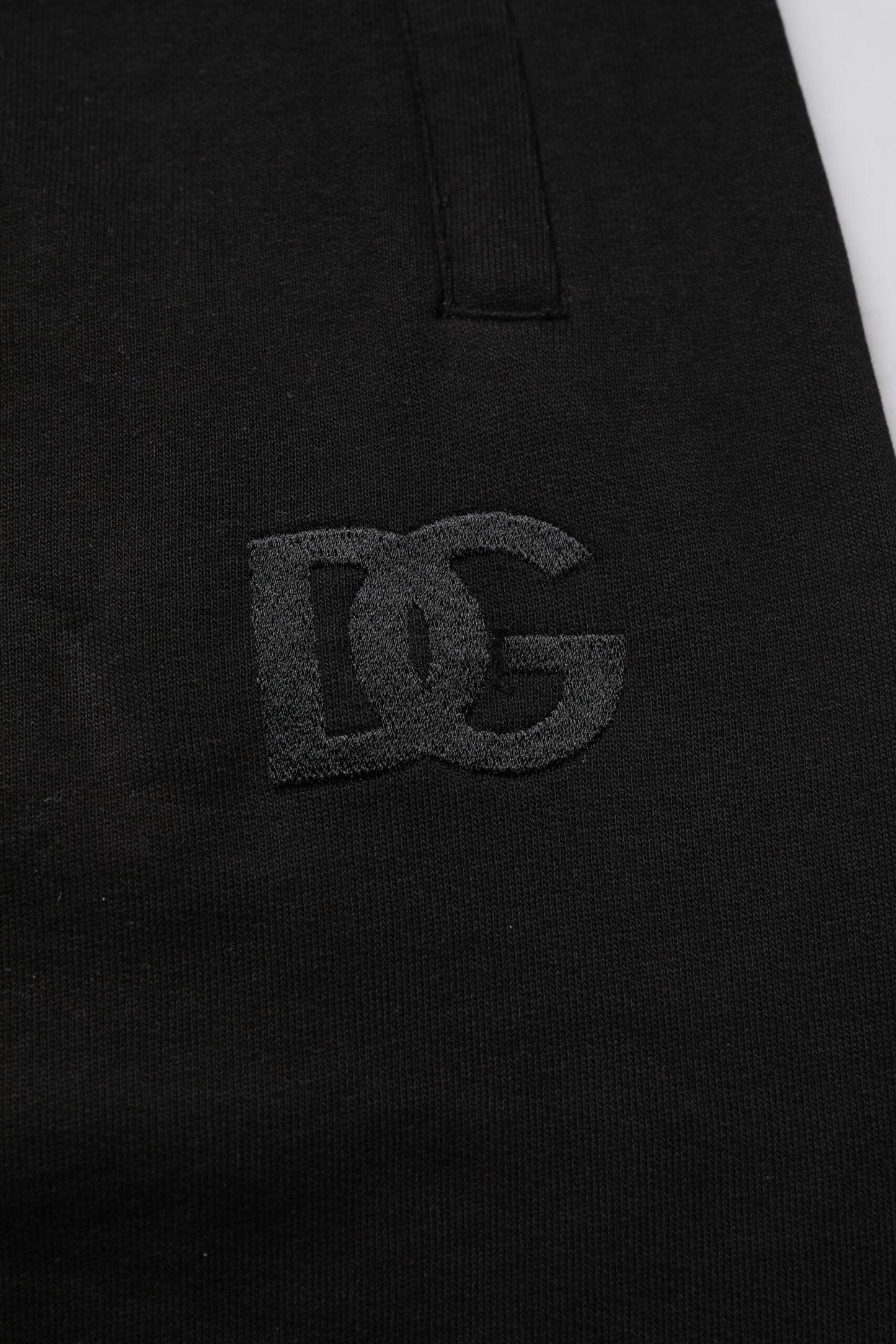 Dolce & Gabbana Black Cotton Mid Waist Jogger Sweatpants