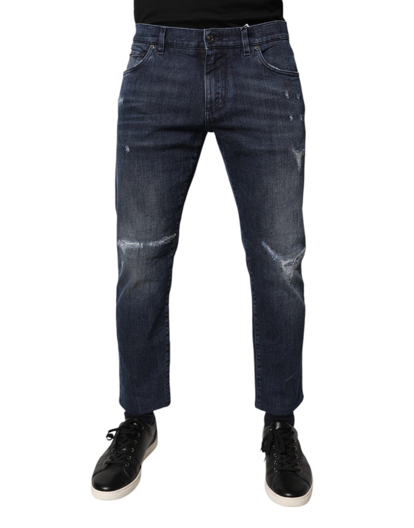 Dolce & Gabbana Blue Cotton Stretch Skinny Denim Jeans for Men
