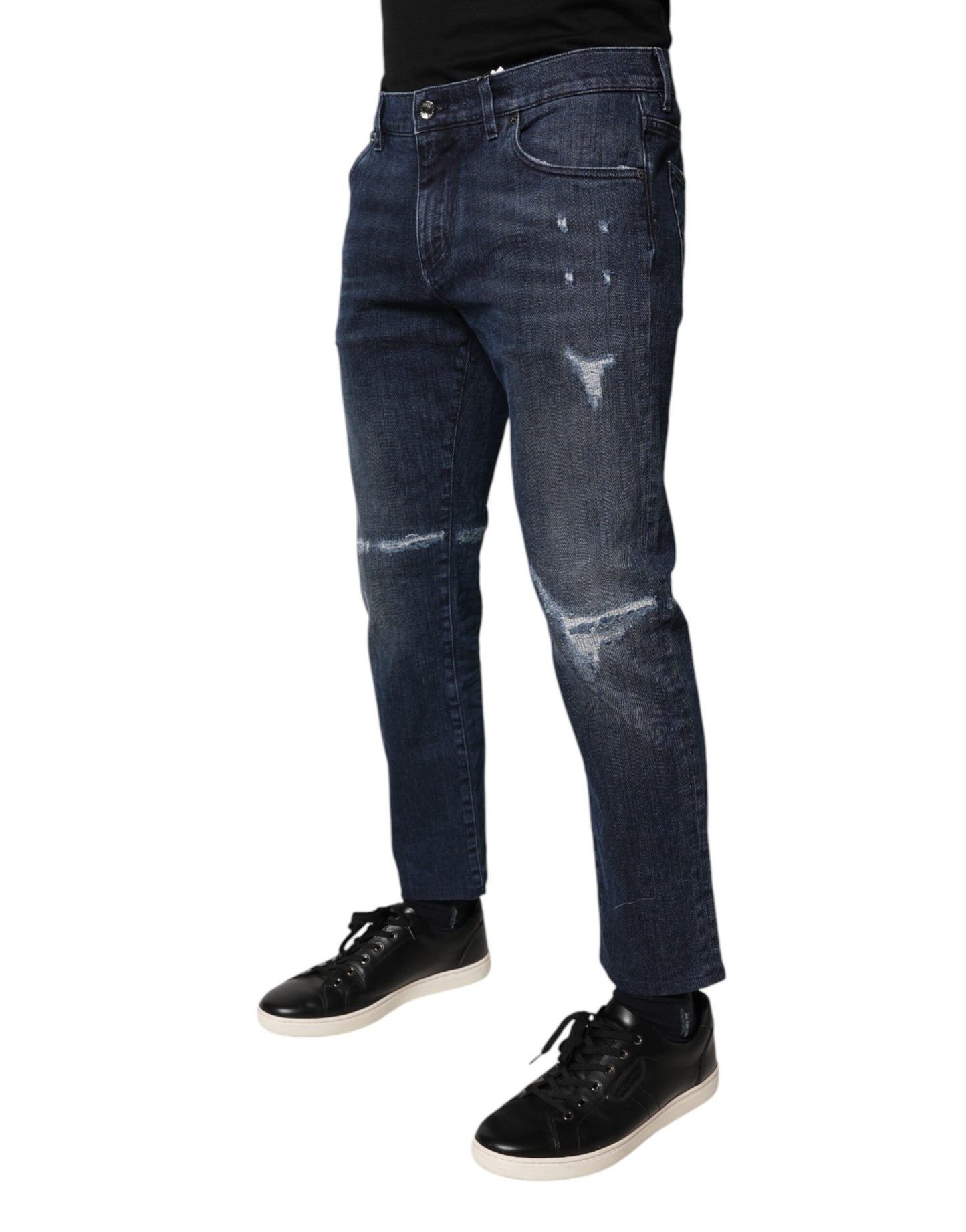Dolce & Gabbana Blue Cotton Stretch Skinny Denim Jeans for Men
