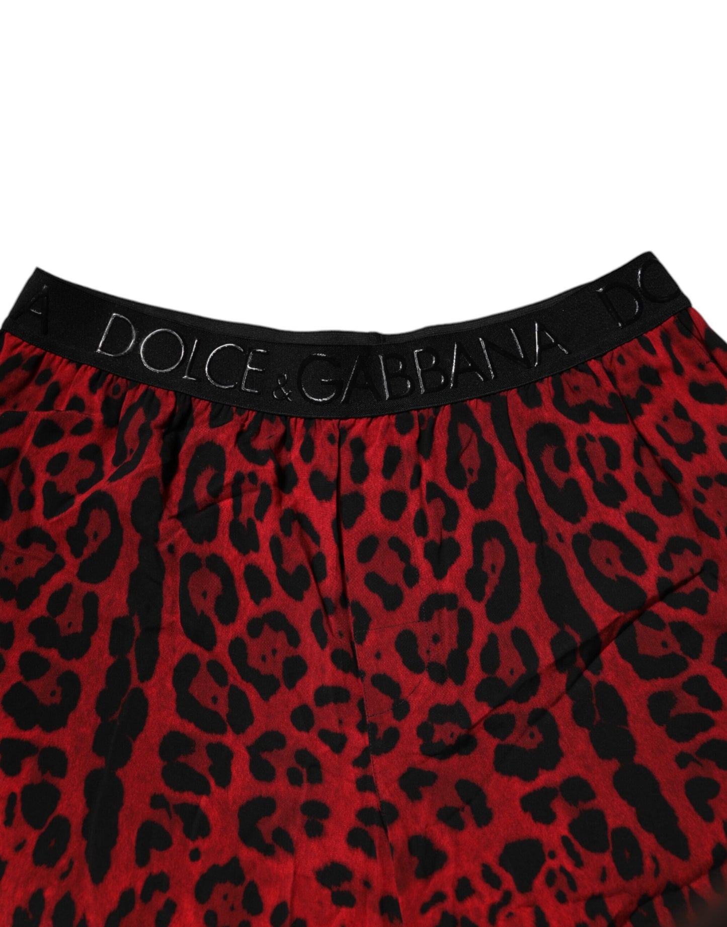 Dolce & Gabbana Red Leopard Print Bermuda Shorts