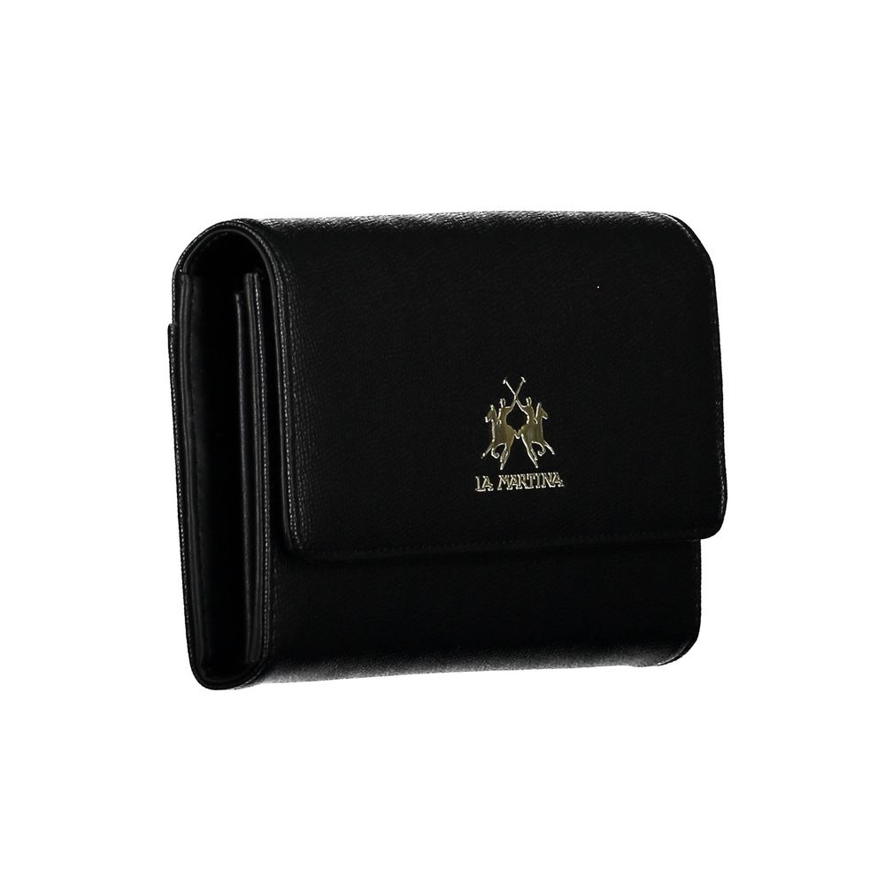La Martina Black Faux Leather Women's Wallet