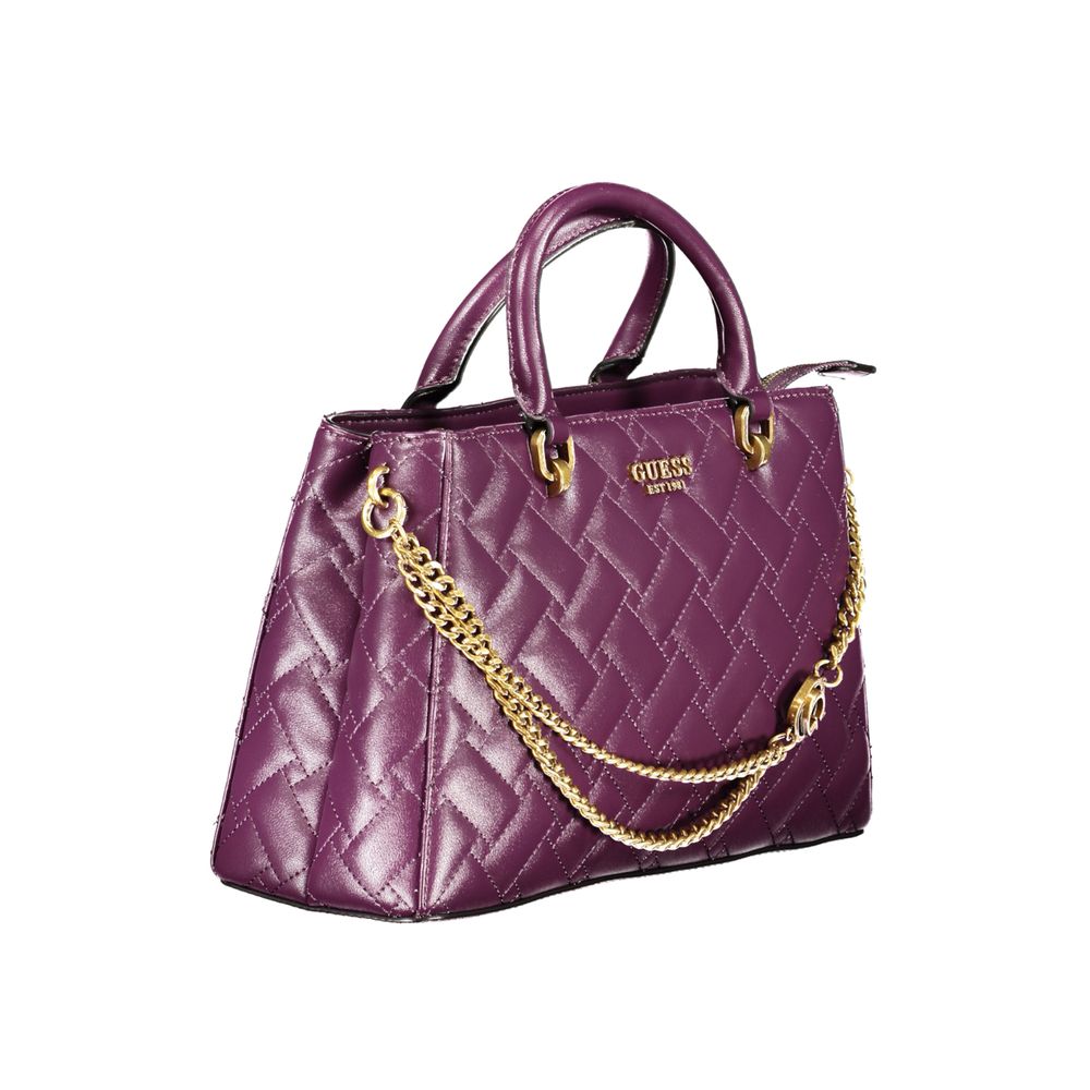 Guess Jeans Purple Gracelynn Handbag – Faux Leather, Stylish Multi-Compartment Design