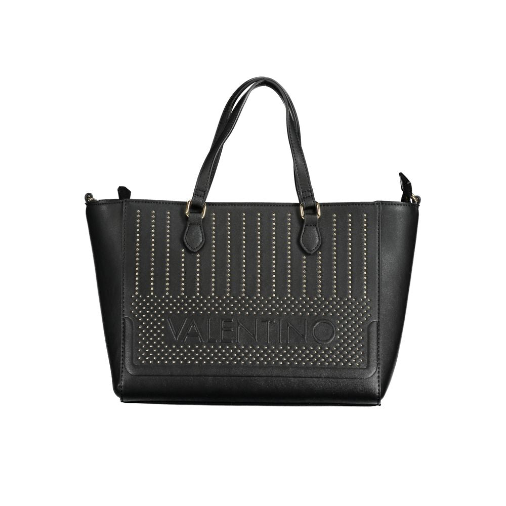 Valentino Bags Black Faux Leather Handbag with Dual Handles