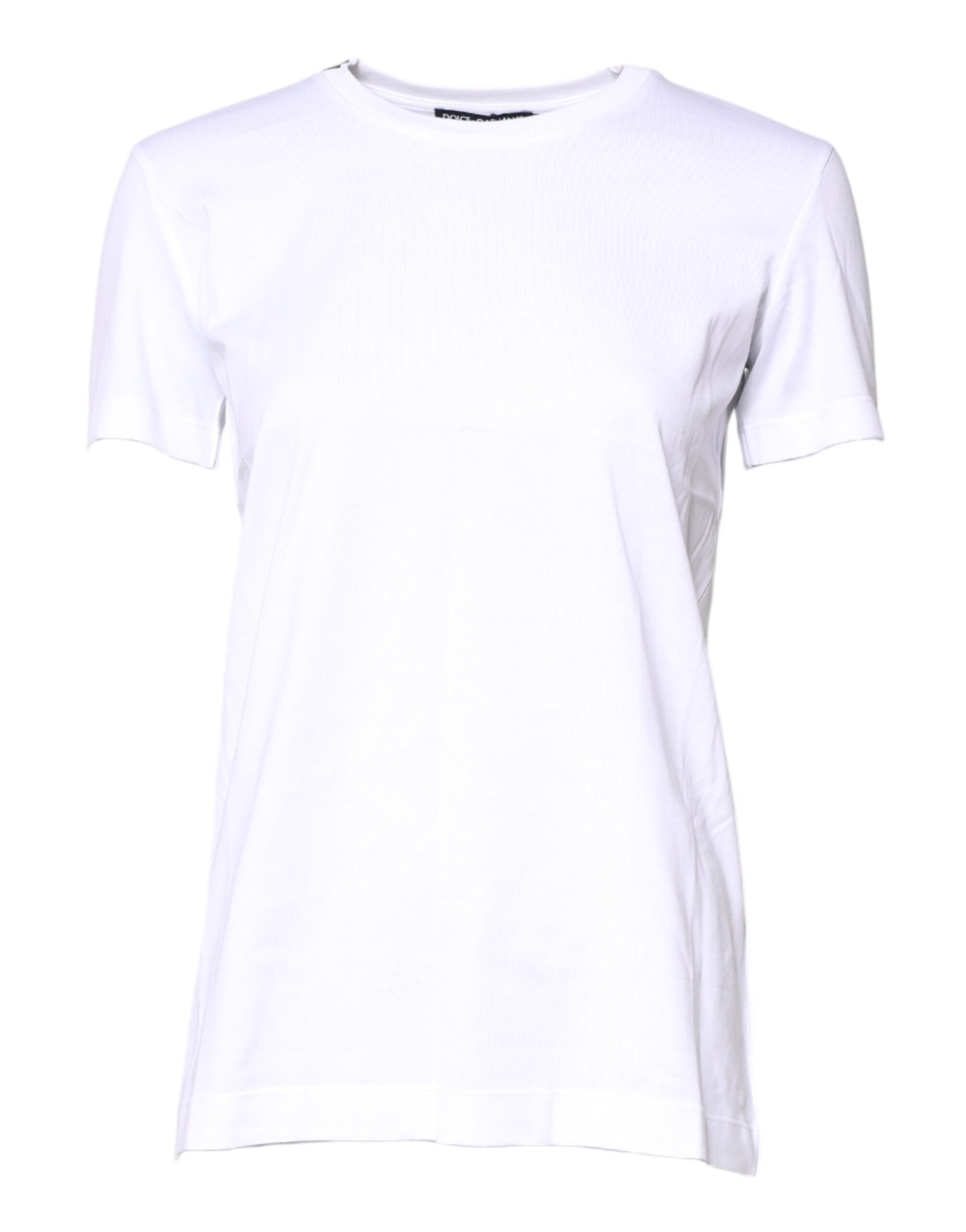 Dolce & Gabbana White Cotton Crew Neck Short Sleeves T-shirt