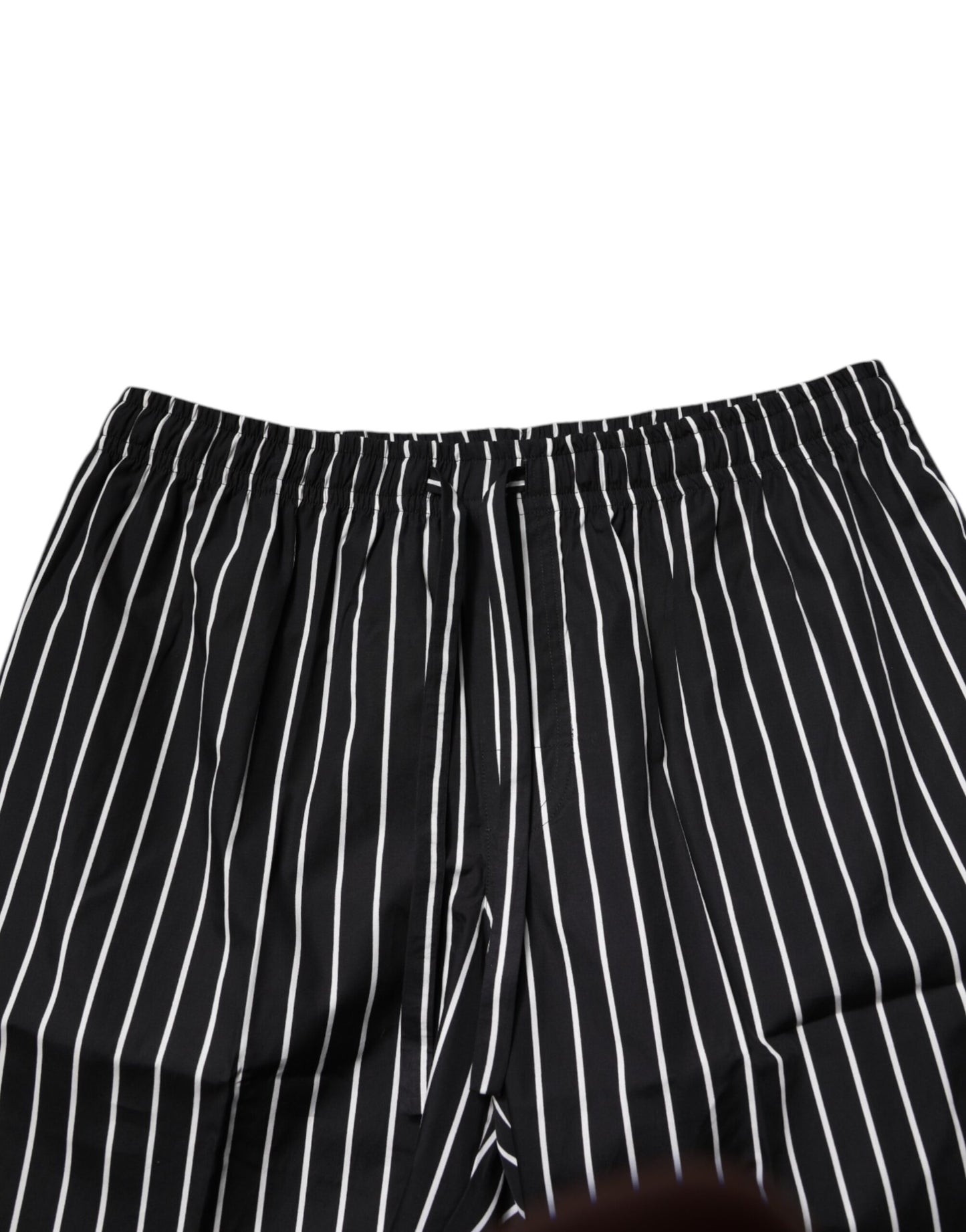 Dolce & Gabbana Black White Stripes Cotton Men Pajama Set