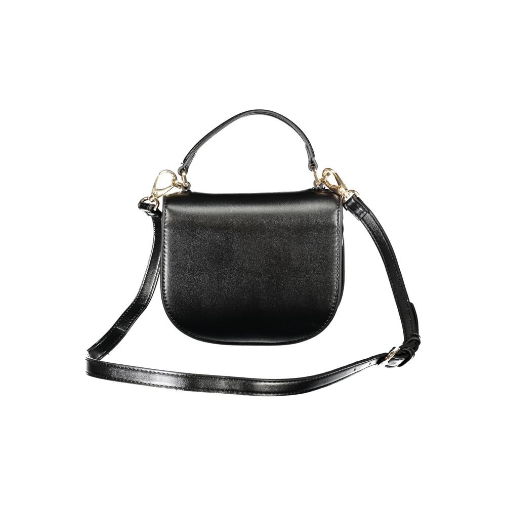 Mario Valentino Black Polyethylene Handbag with Adjustable Strap