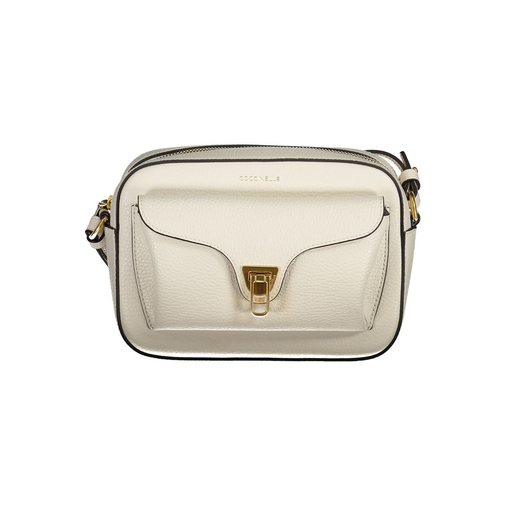 Coccinelle White Leather Handbag: Elegant Versatility for the Modern Woman
