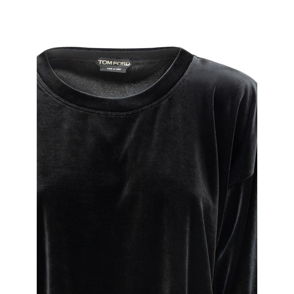 Tom Ford Black Velvet Long Sleeve Sweater