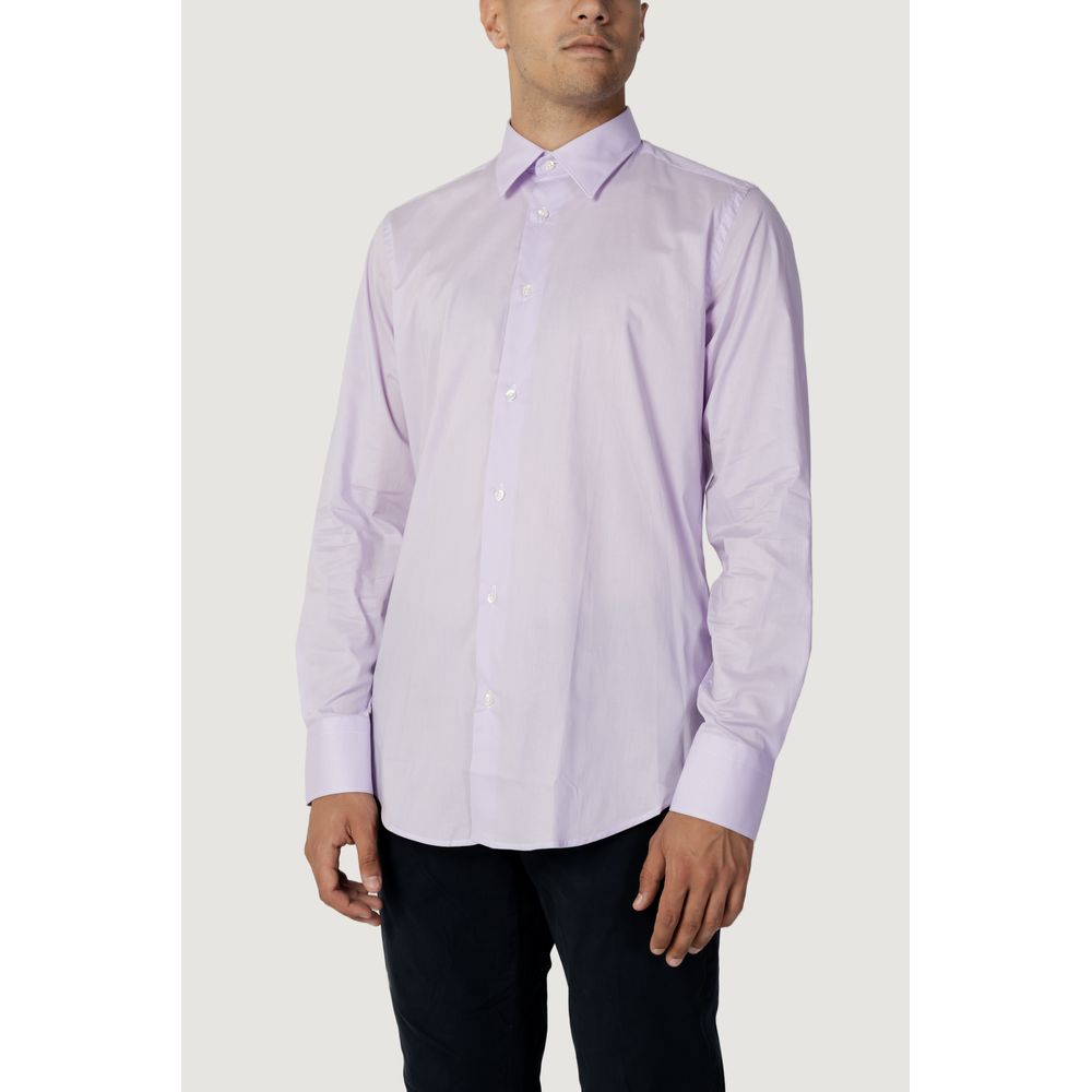 Liu Jo Purple Cotton Long Sleeve Shirt for Men