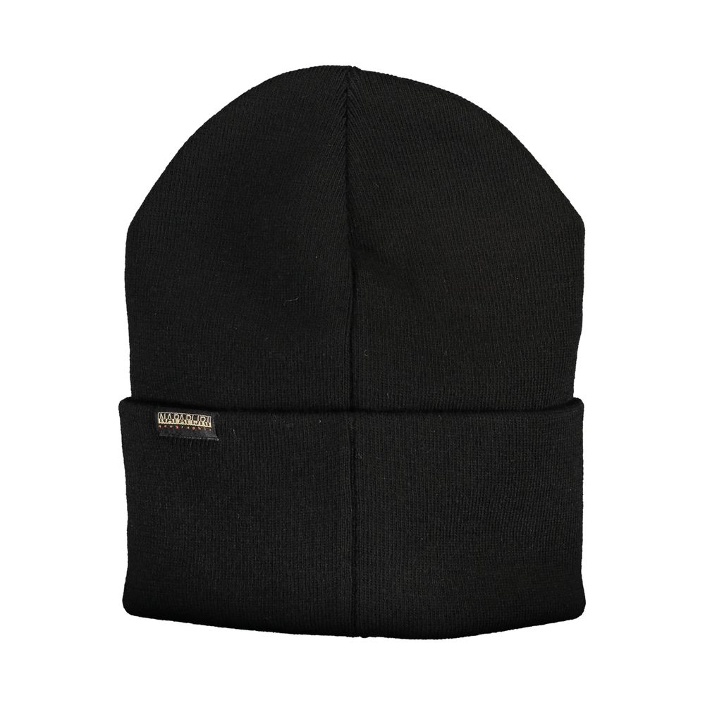 Napapijri Black Acrylic Hat & Cap